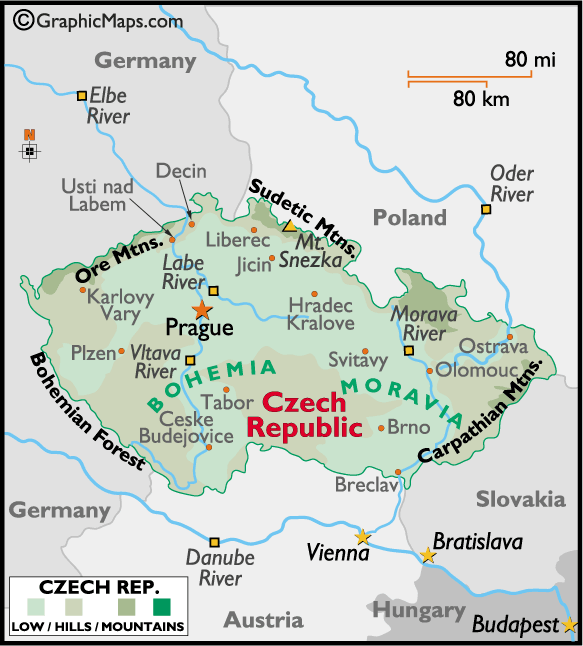 المسافات بين مدن التشيك