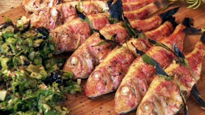 البوري الأحمر المشوي - أكلات تونسية بالسمك
