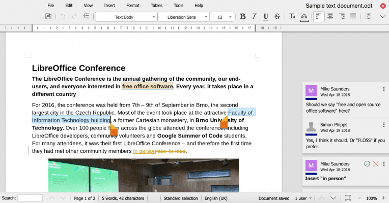 برنامج المكتب LibreOffice