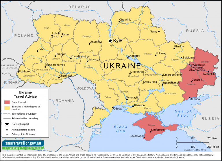 مخاطر السفر الى اوكرانيا