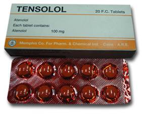 أقراص تينسولول Tensolol لعلاج الذبحة الصدرية