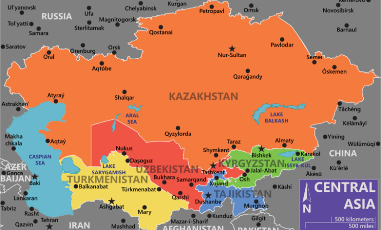 دول آسيا الوسطى وعواصمها
